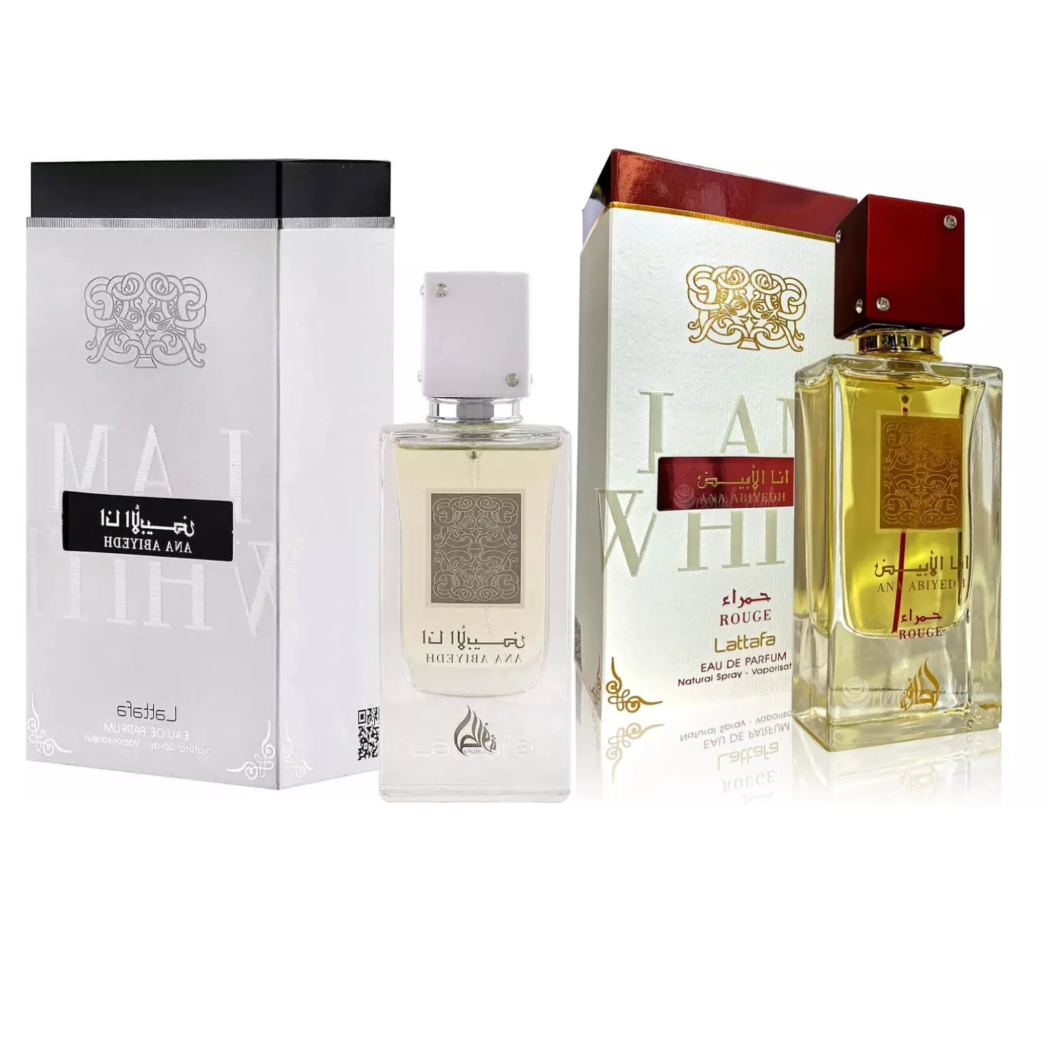 Lattafa Ana Abiyedh Rouge and White Perfume Combo Unisex EDP Perfume 60 ML Each