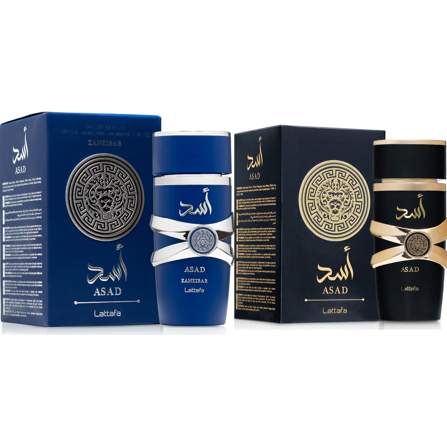 Lattafa Asad Men's Perfume Combo Asad Black & Asad Zanzibar 100 ML Each