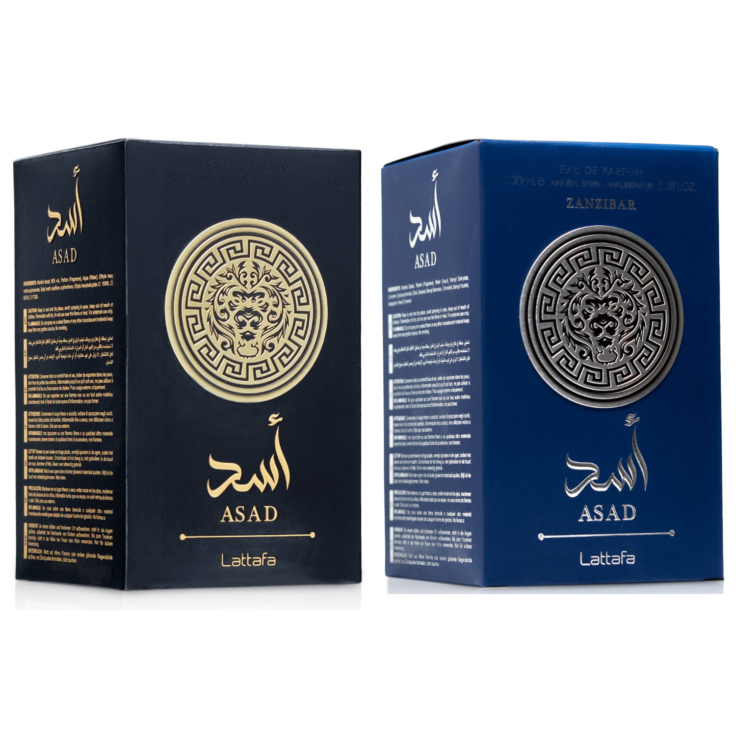Lattafa Asad Men's Perfume Combo Asad Black & Asad Zanzibar 100 ML Each