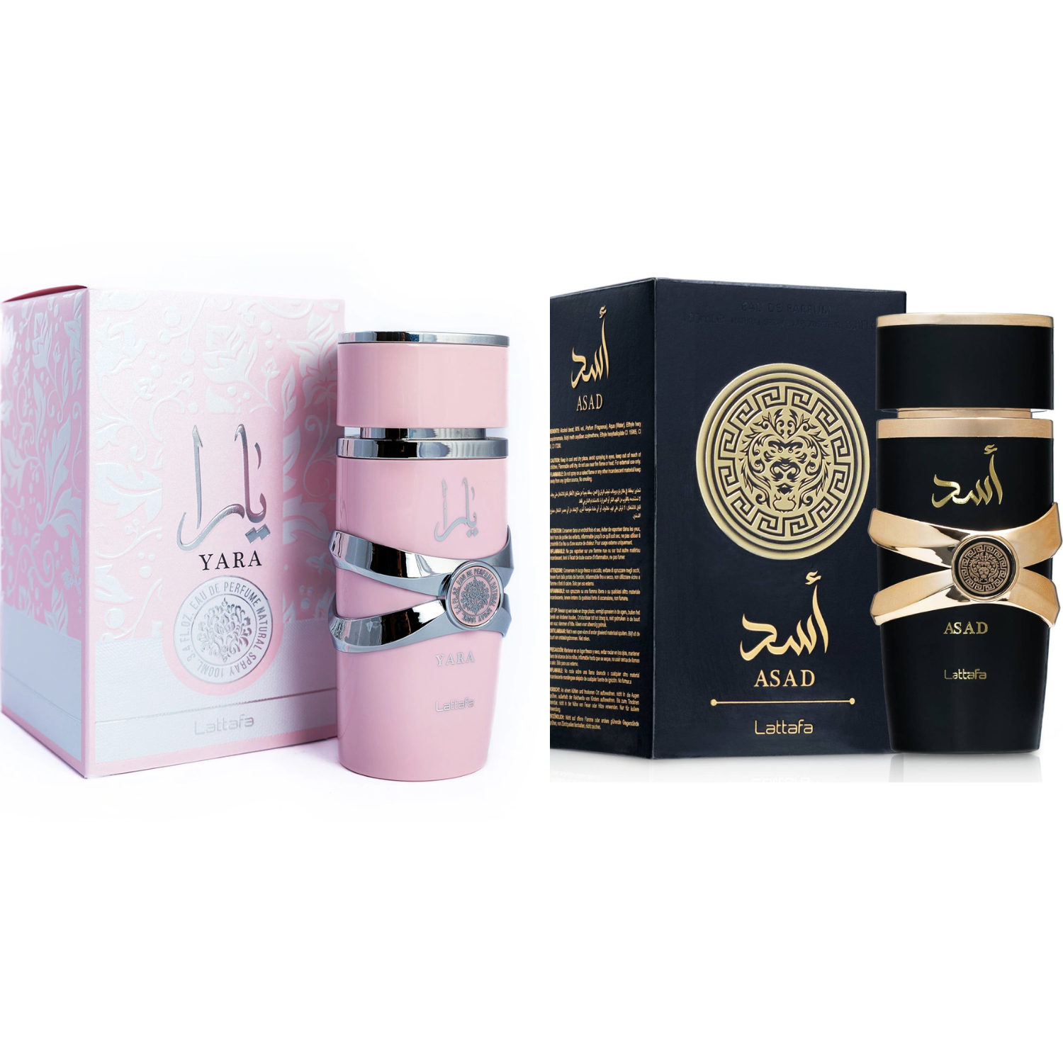Lattafa Best Seller Perfume Combo Yara for Women and Asad for Men 3.4 OZ/100 ML