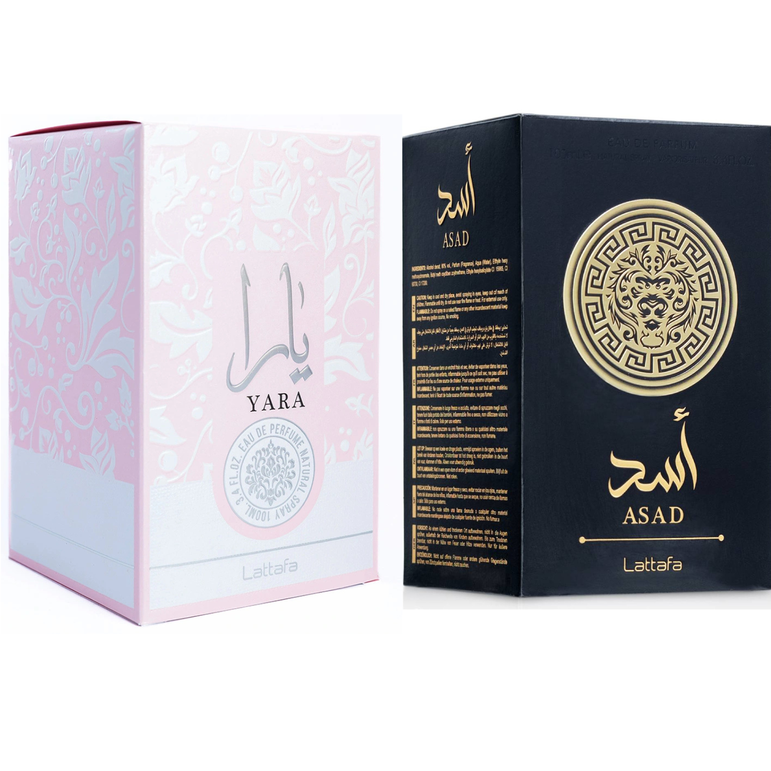 Lattafa Best Seller Perfume Combo Yara for Women and Asad for Men 3.4 OZ/100 ML