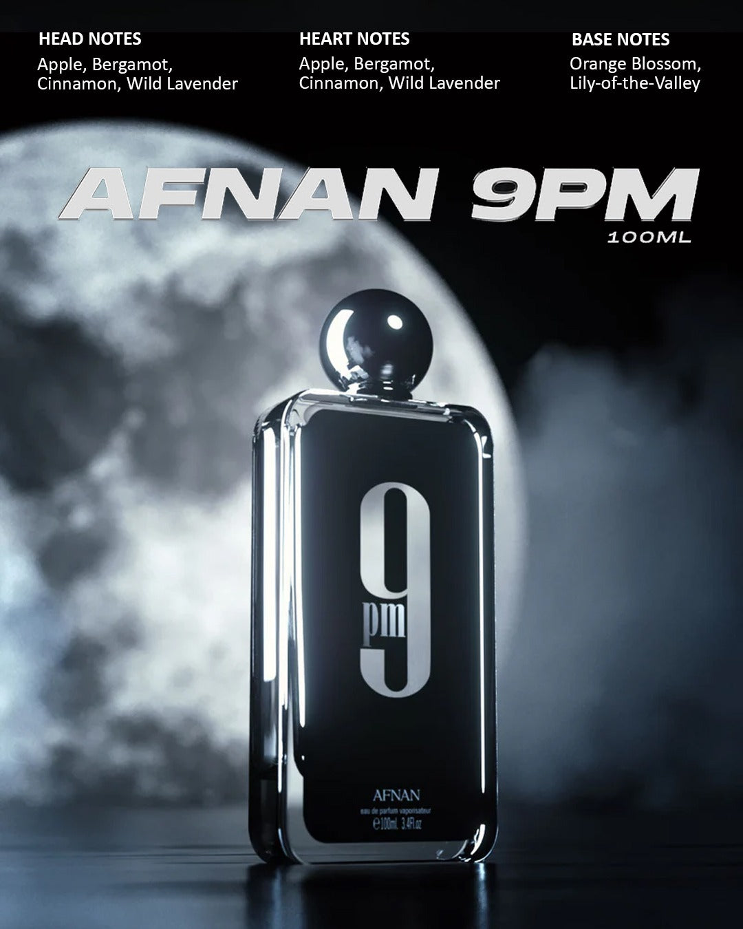 AFNAN 9PM 3.4OZ EDP FOR MEN