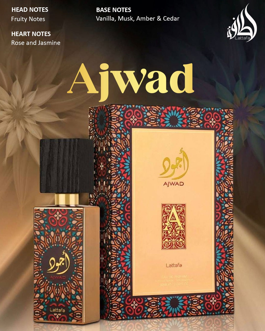 LATTAFA AJWAD EDP SPRAY  UNISEX 2.0oz/60ML