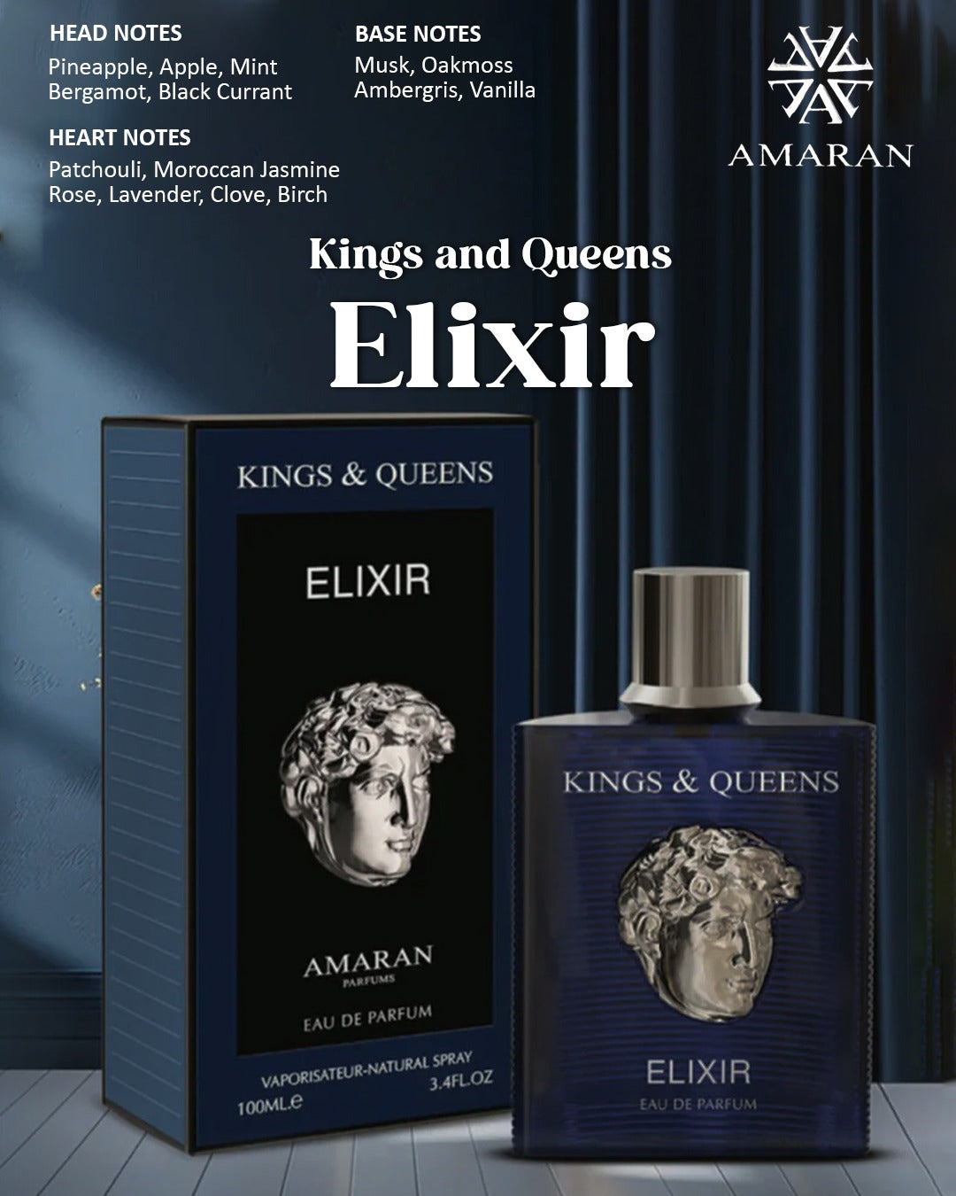 AMARAN KINGS & QUEENS ELIXIR  EDP SPRAY UNISEX 3,4oz/100ML