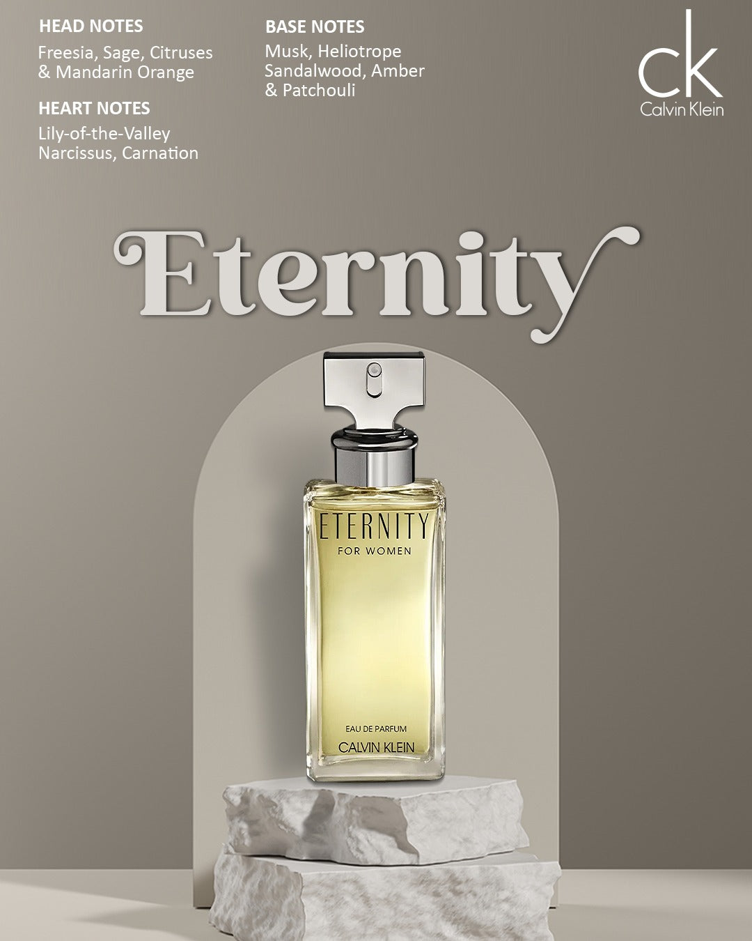 CALVIN KLEIN ETERNITY 3.4 OZ EDP FOR WOMEN