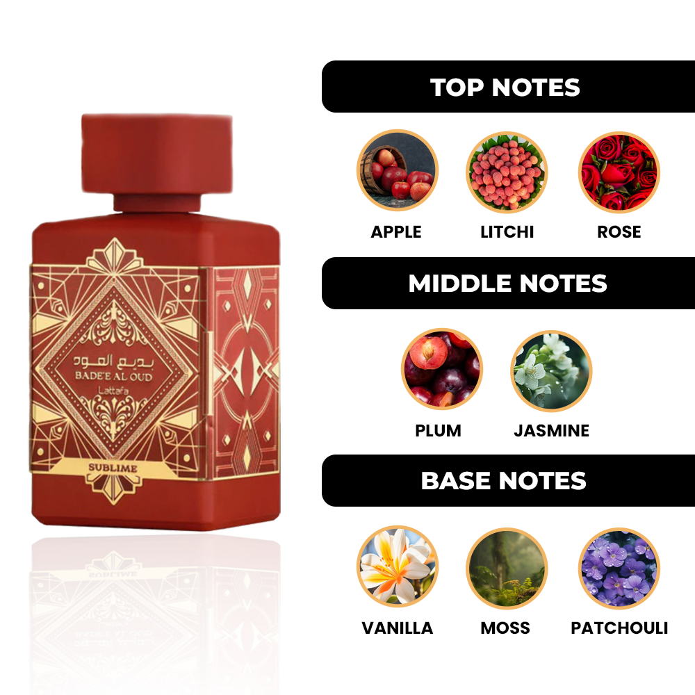Lattafa Badee Al Oud Sublime 100ml/3.4oz Eau De Parfum For women and men.
