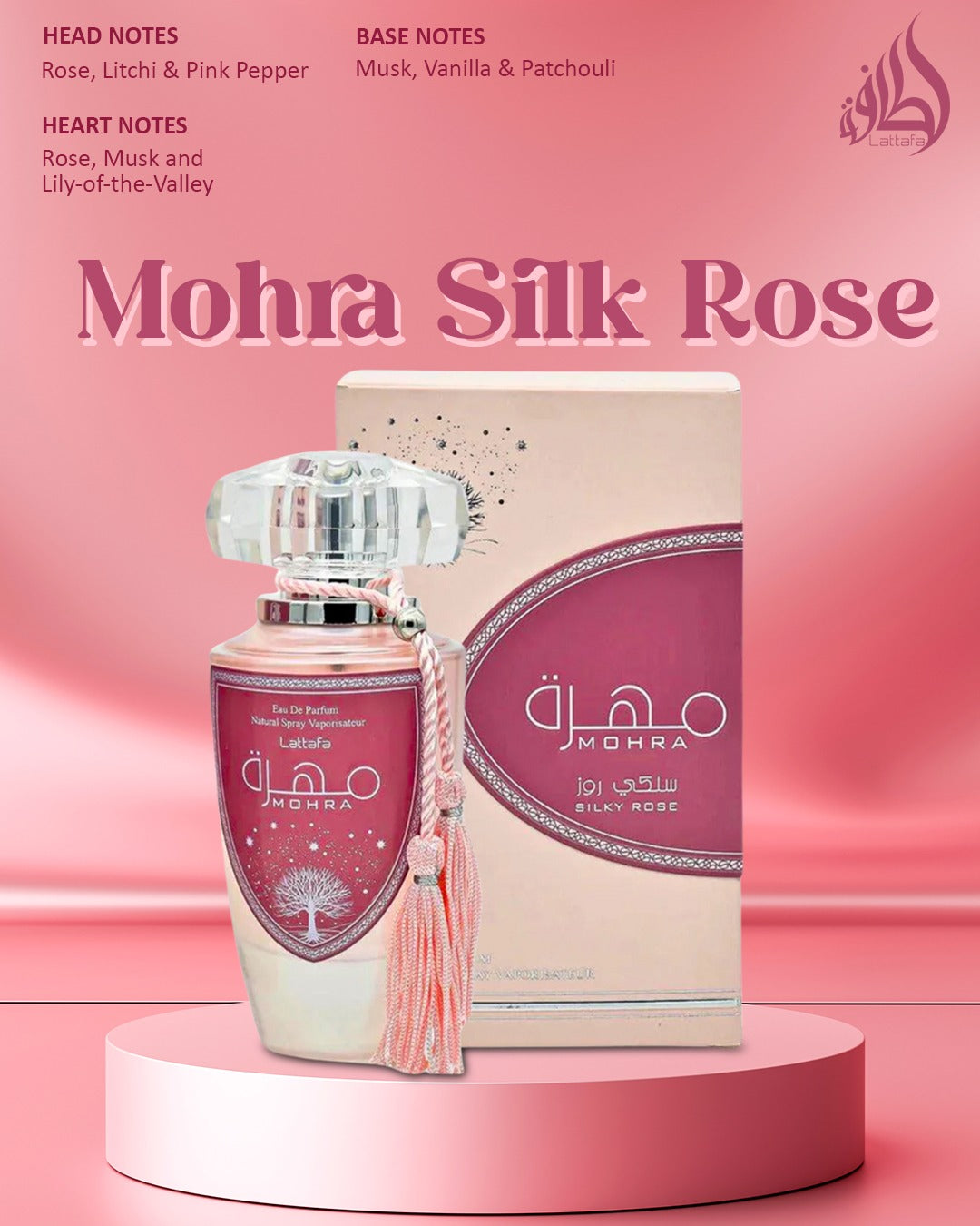LATTAFA MOHRA SILKY ROSE 3.4 OZ EDP FOR WOMAN