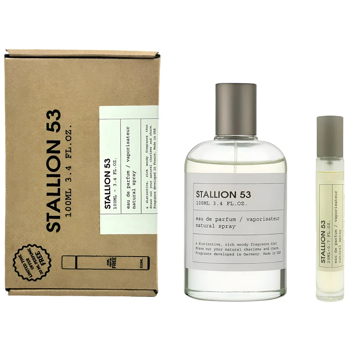 STALLION 53 Eau De perfum 3.4 oz / 100ML + 20ML Spray For Unisex