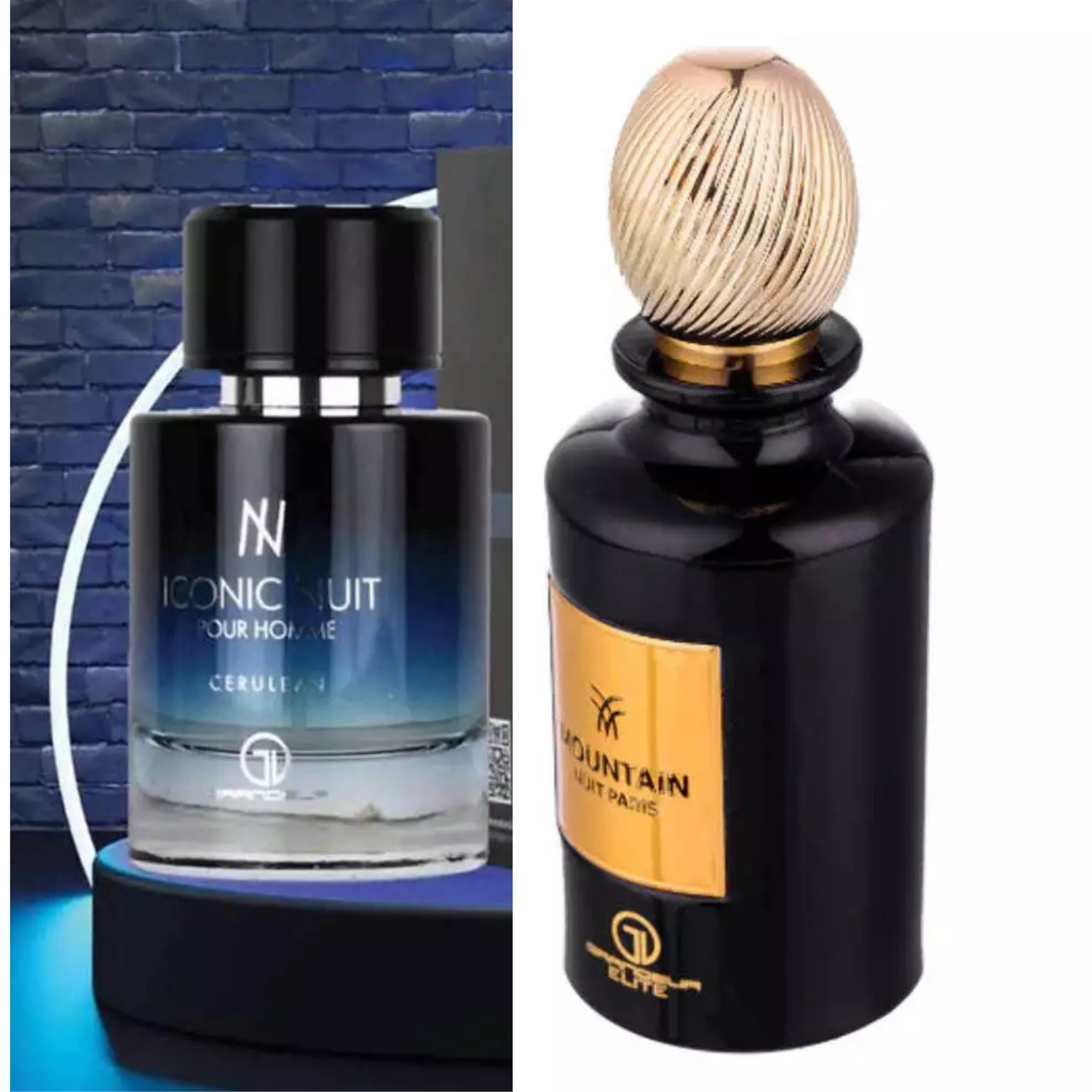 Grandeur Mountain Nuit Paris and Iconic Nuit Pour Homme for Unisex Perfume Combo