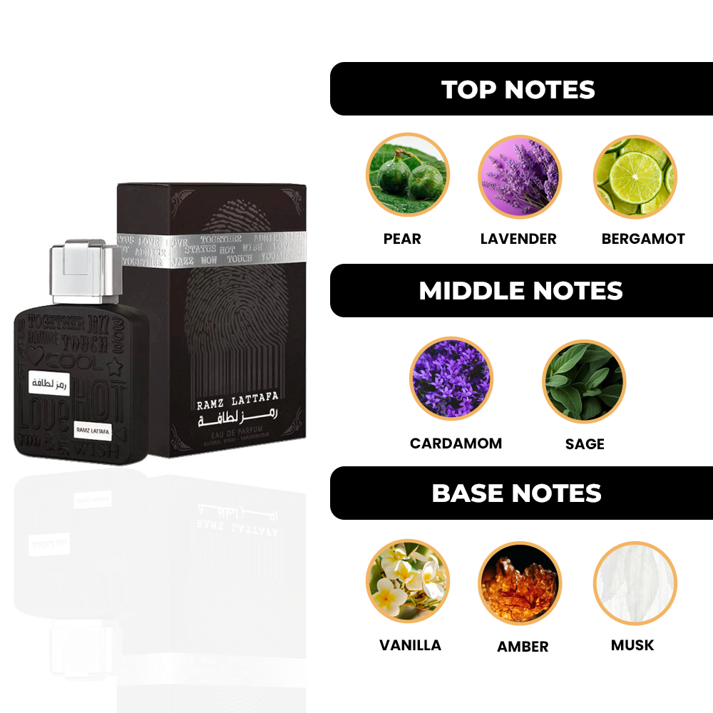 LATTAFA RAMZ SILVER EDP SPRAY UNISEX 3.3oz/100ML